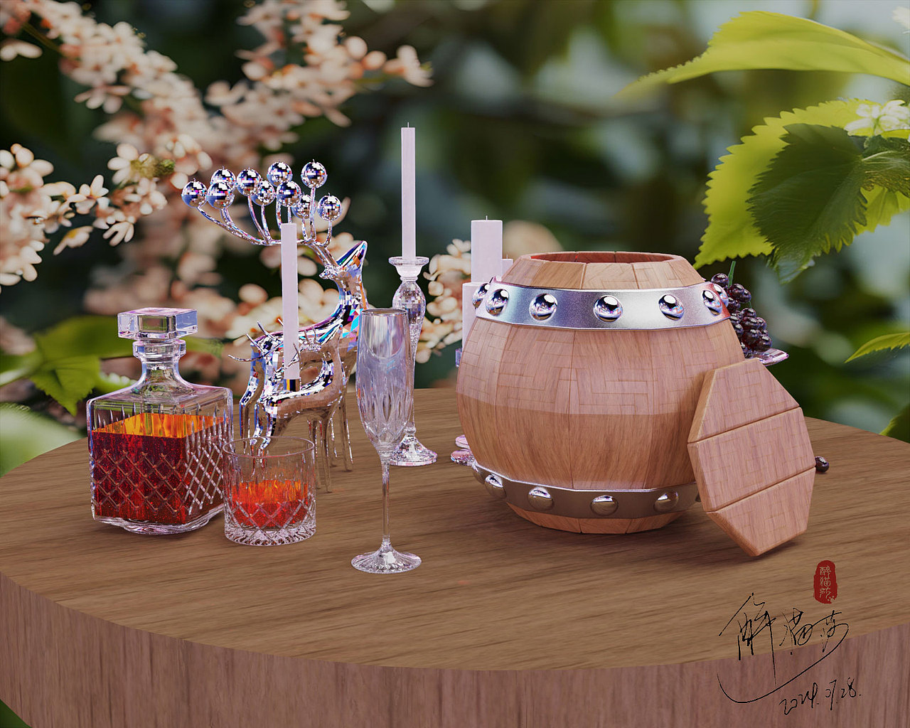 酒桶blender建模3D渲染作品（图ZMzc0MTM2MzI4） - 手办/模玩 - 站酷设计师醉白匸原创素材 - 站酷ZCOOL