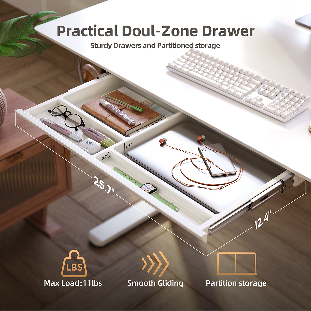 Amazon | INNOVAR 磨砂玻璃电动升降桌