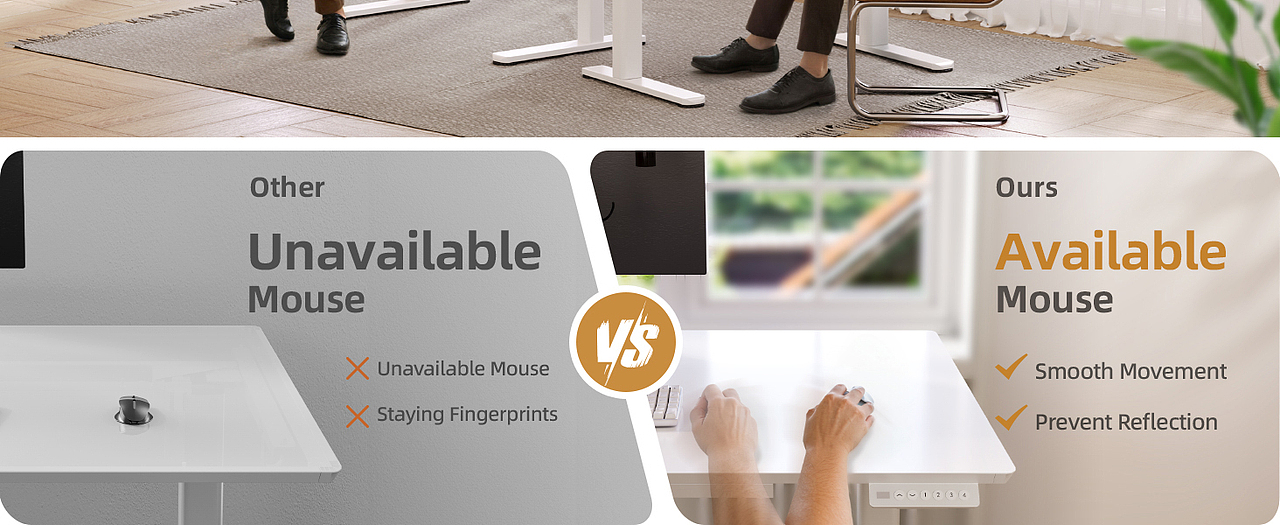 Amazon | INNOVAR 磨砂玻璃电动升降桌