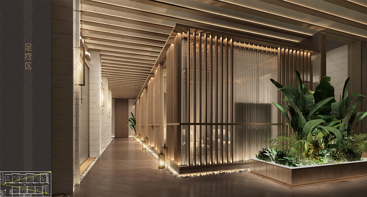 汤泉浴场设计,柔式spa馆设计,采耳马杀鸡养生馆设计