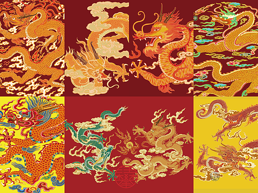 九龙争霸/龙年国潮插画包装设计