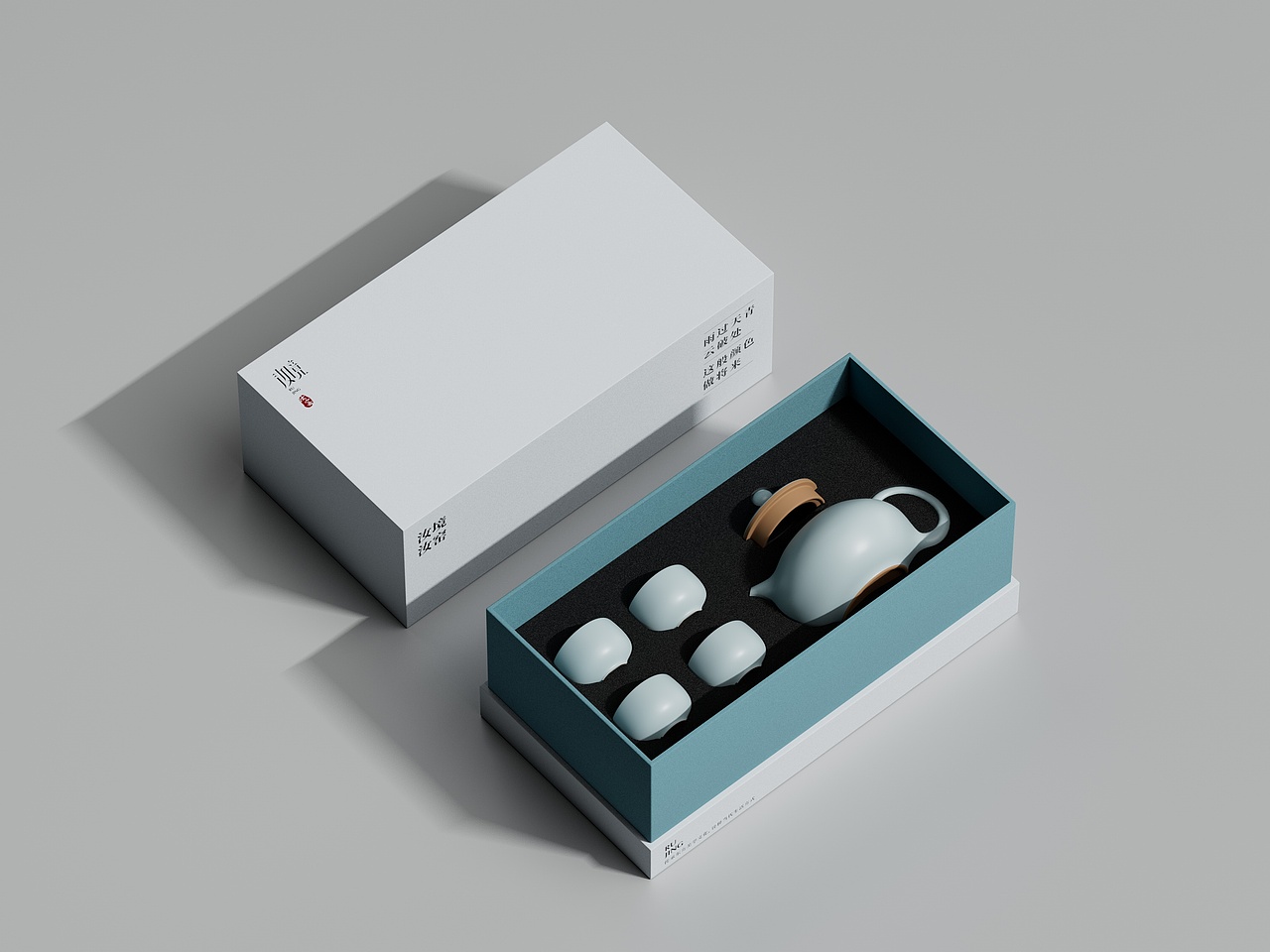 汝窑|汝瓷包装设计|高端礼盒包装|一壶四杯