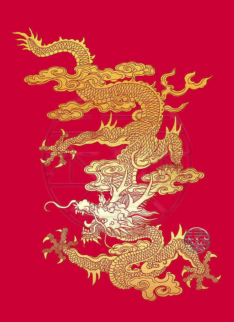 九龙争霸/龙年国潮插画包装设计