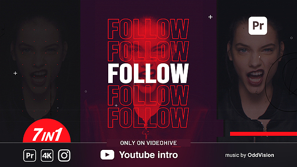 PR模板|高级动态快闪全屏文字标简介展示时尚潮流视频