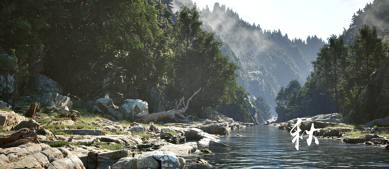 UE5-山谷河流（图ZMzc0MjIzMjU2） - 场景 - 站酷设计师秋景诚原创素材 - 站酷ZCOOL