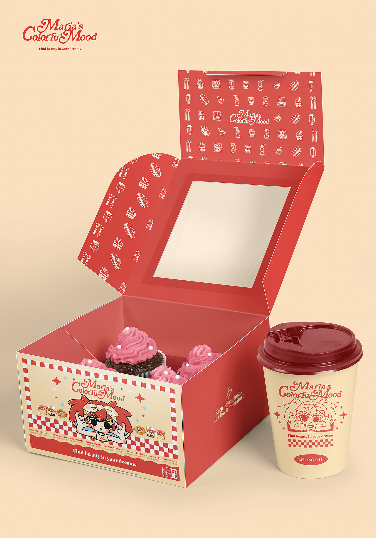 Maria's Colorful Mood烘培甜品饮品包装及物料设计（图ZMzc0MjIzMzIw） - 包装 - 站酷设计师啊Jo真的很懒原创素材 - 站酷ZCOOL