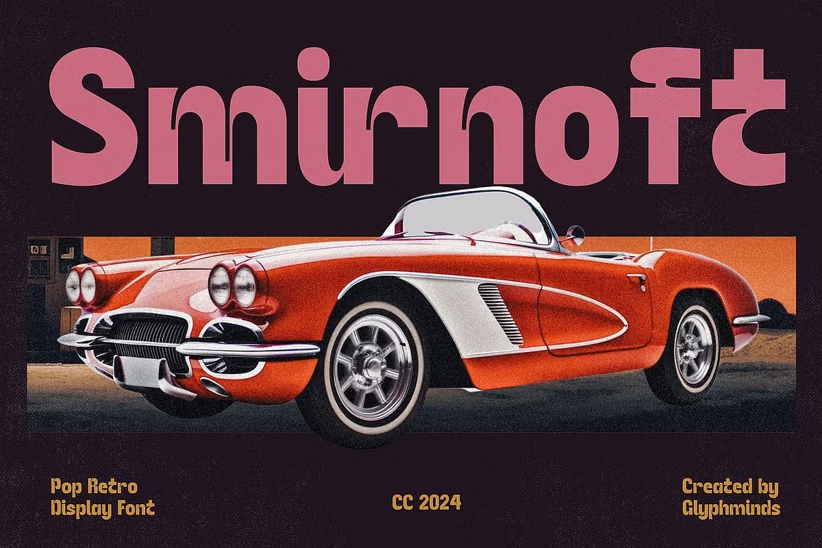 潮流酸性逆反差复古文创潮牌海报封面标题装饰英文字体