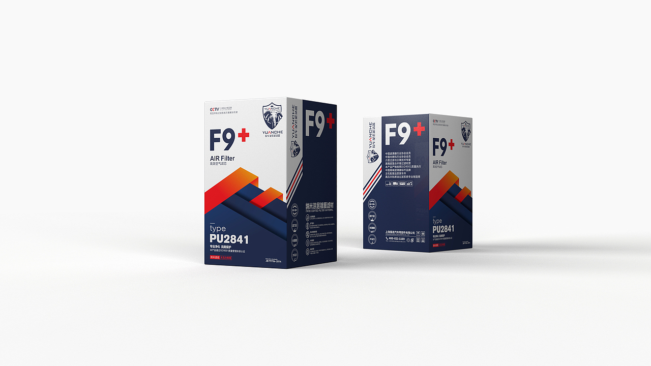 4组空气滤芯汽车滤清器包装设计-悟杰品牌视觉设计