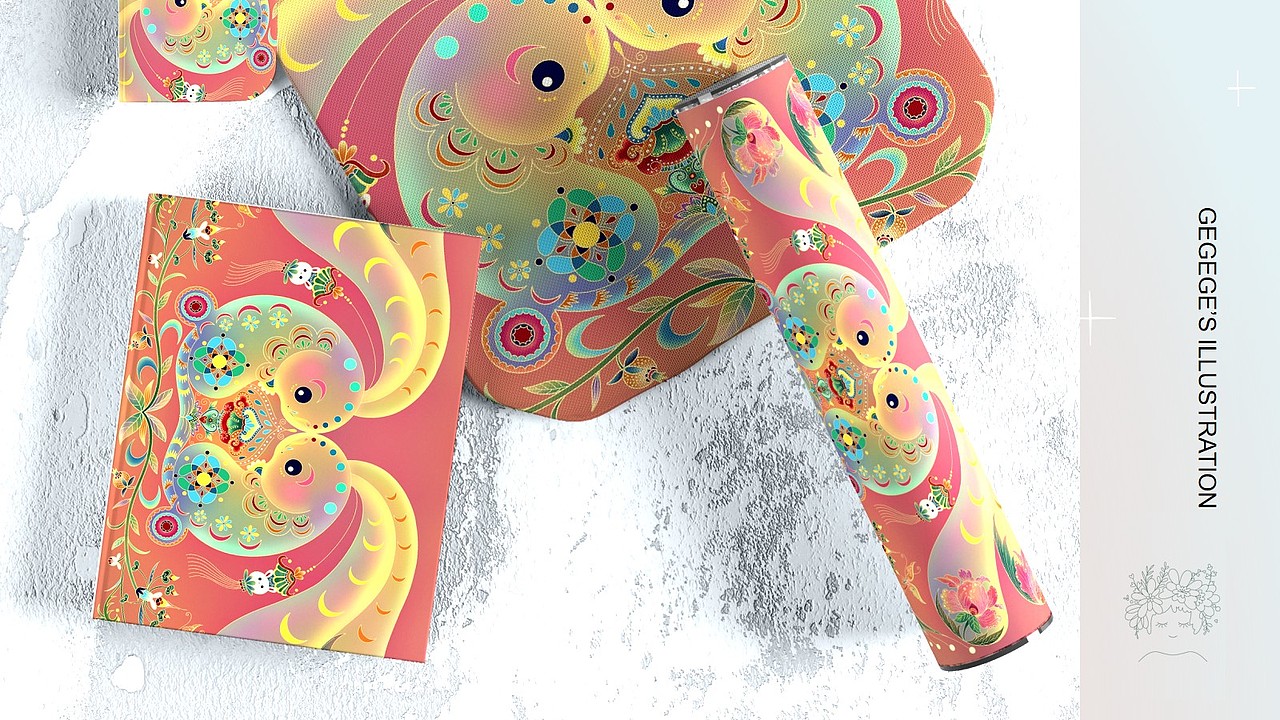 双兔纳福（图ZMzc0MjkzMDQ4） - 海报 - 站酷设计师爱画插画的格格格原创素材 - 站酷ZCOOL