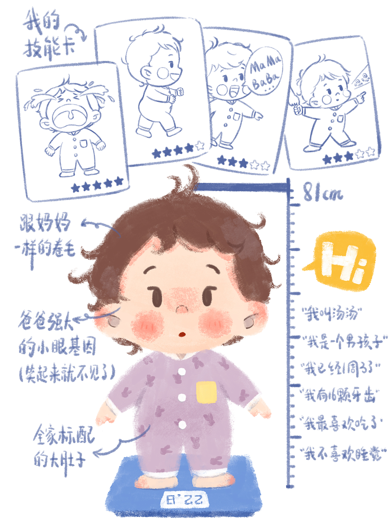 宝宝成长系列插画