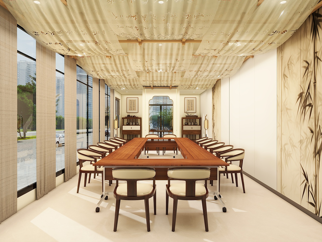 50㎡茶室会议室设计（图ZMzc0Mjk3NjY4） - 商业空间设计 - 站酷设计师SongYaS原创素材 - 站酷ZCOOL