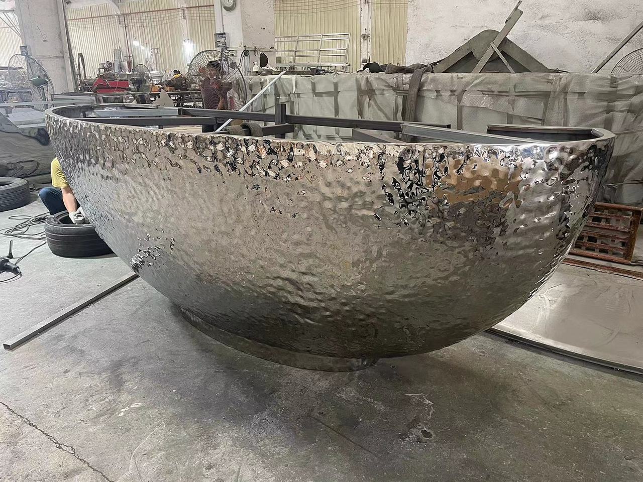 出口大型分体不锈钢园林景观雕塑