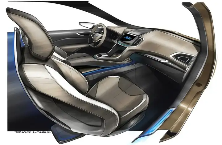 欣赏 | 100张汽车内饰设计草图!