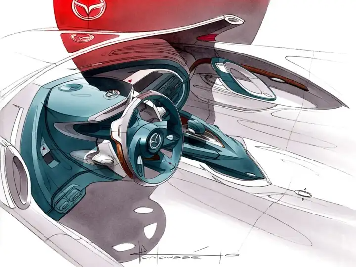 欣赏 | 100张汽车内饰设计草图!