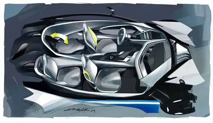 欣赏 | 100张汽车内饰设计草图!