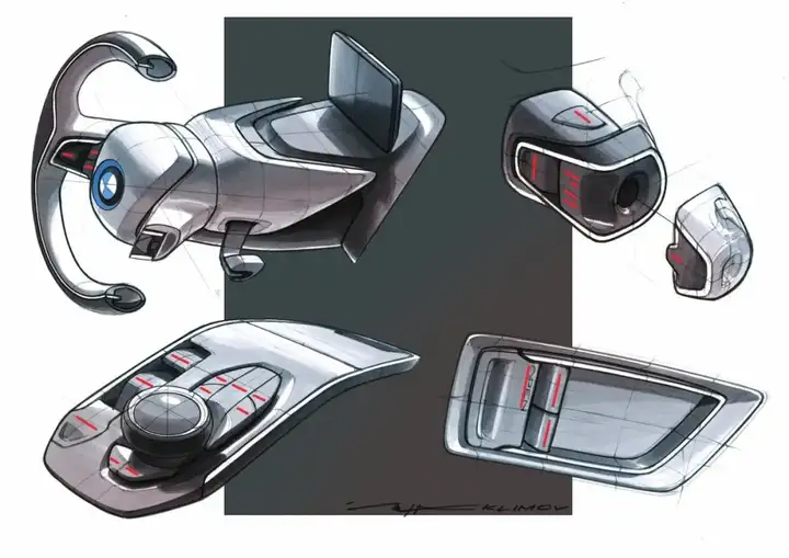 欣赏 | 100张汽车内饰设计草图!