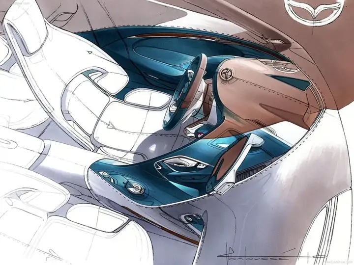 欣赏 | 100张汽车内饰设计草图!