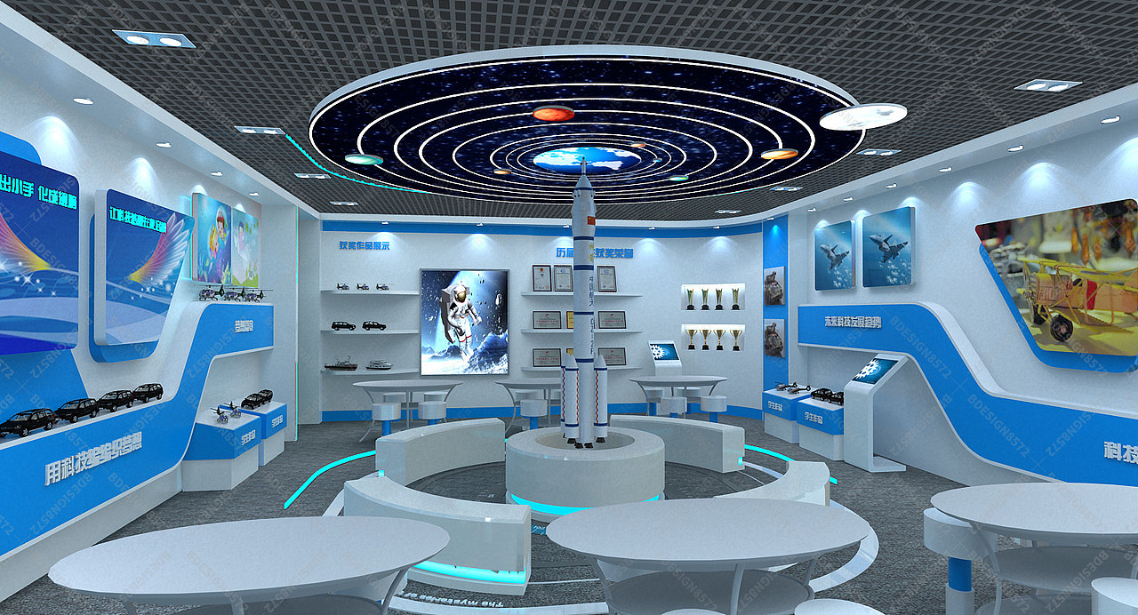 学校科技楼展厅,教室航天模型展厅,学校陈列室设计（图ZMzc0MzU1Njg0） - 展陈设计 - 站酷设计师展厅设计师原创素材 - 站酷ZCOOL