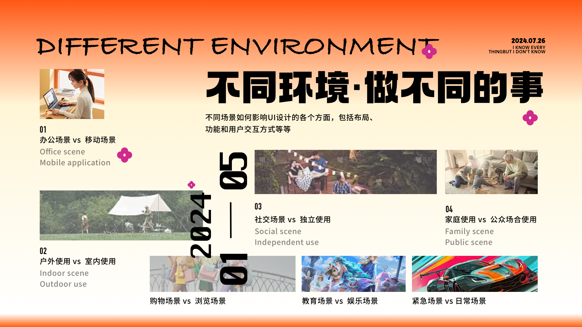 场景不懂,事情不同