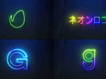 PR模板|简洁动态霓虹灯标志LOGO演绎广告综艺节目片头