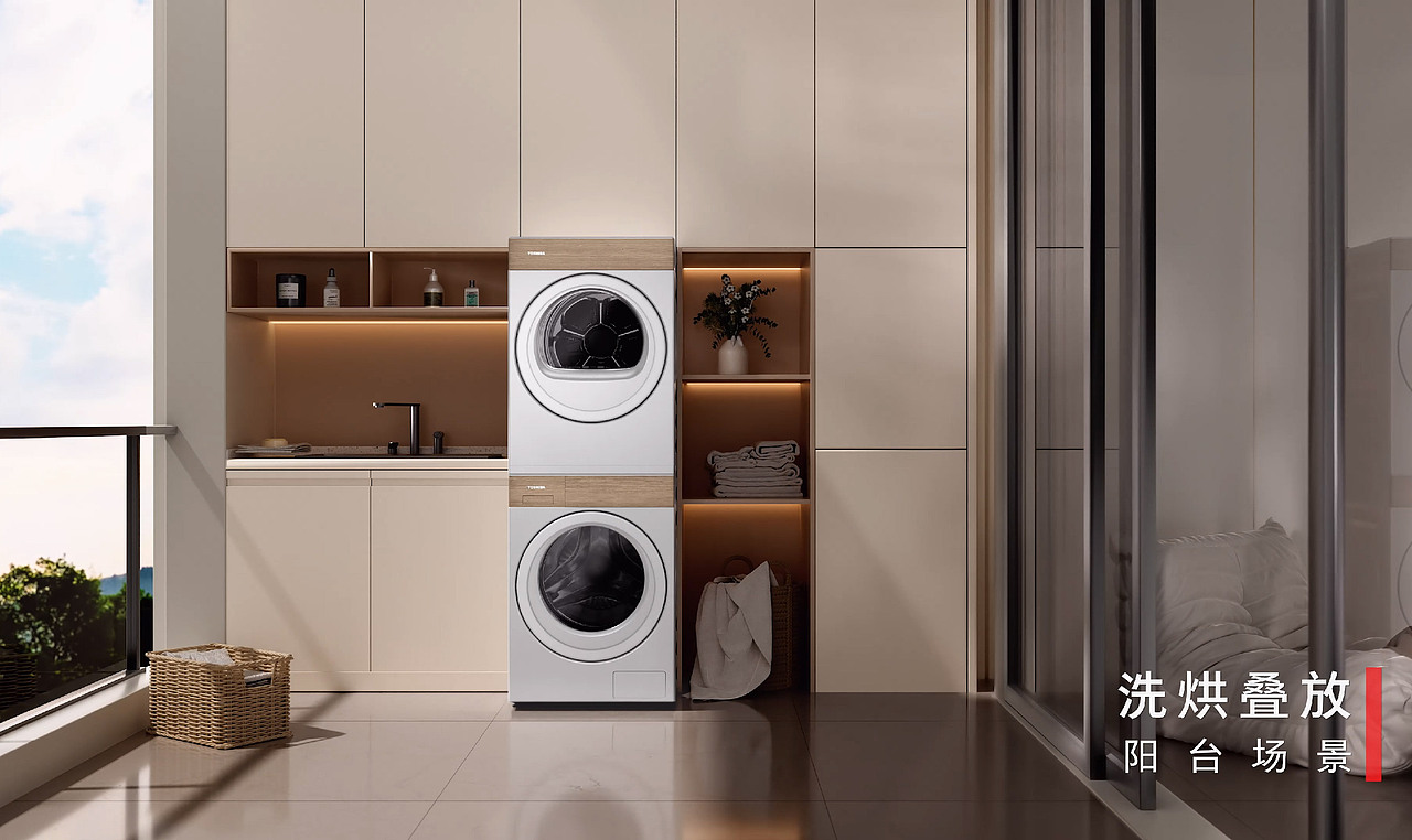 东芝x橙墨|三维动画 纯平全嵌,净柔之道