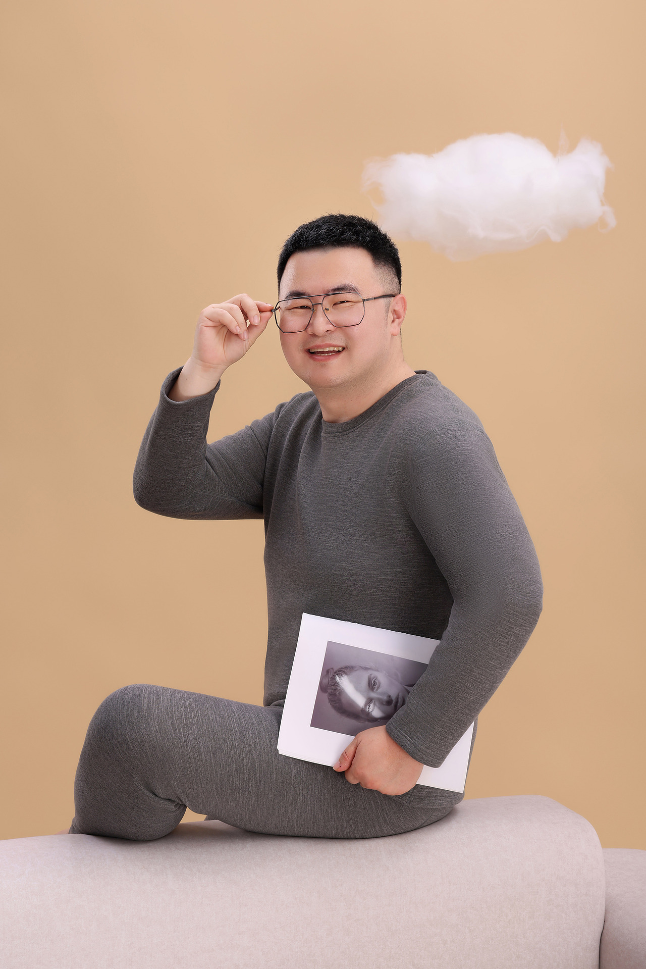 大码男模保暖内衣/秋冬款保暖拍摄/电商摄影/家居服