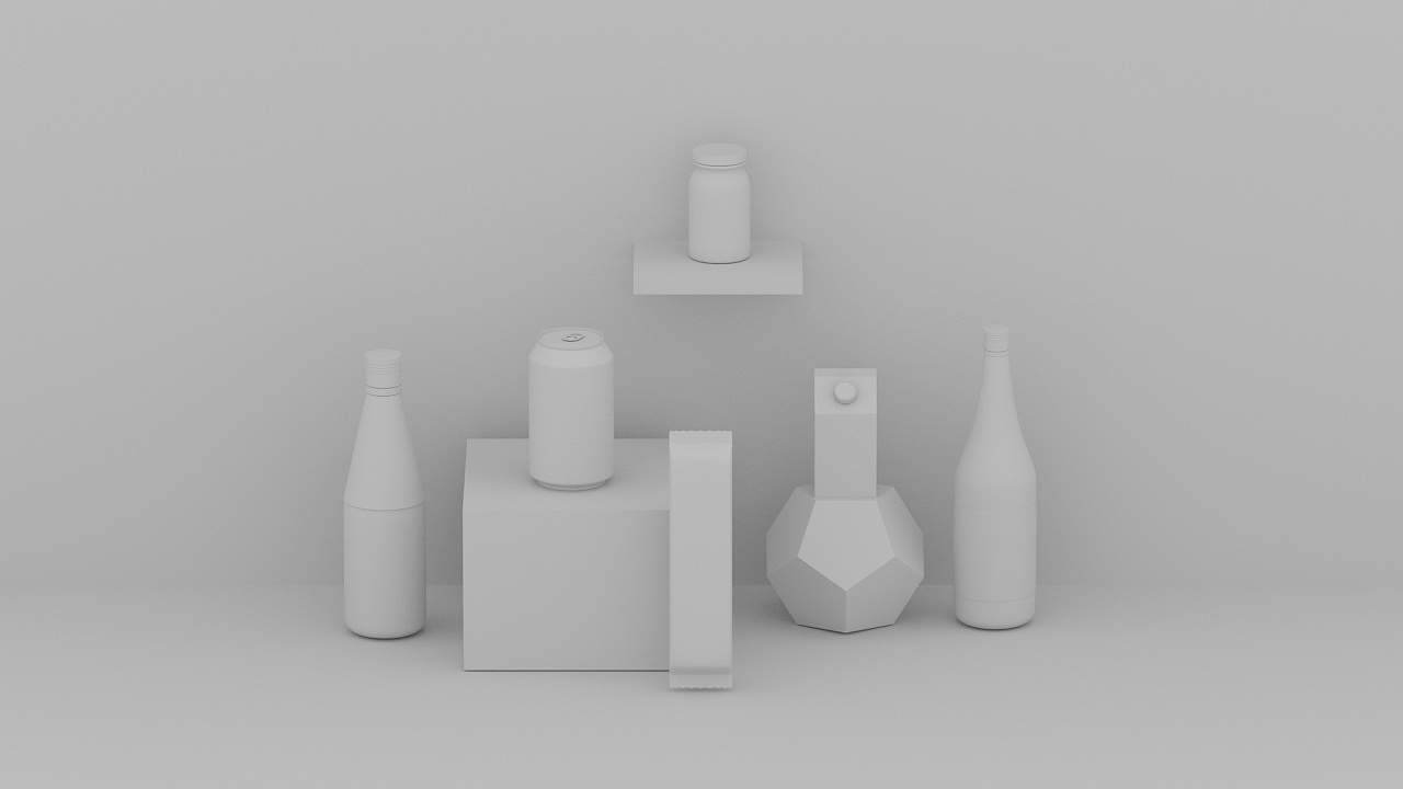 2024*C4D建模渲染 食品饮料果汁牛奶可乐饼干