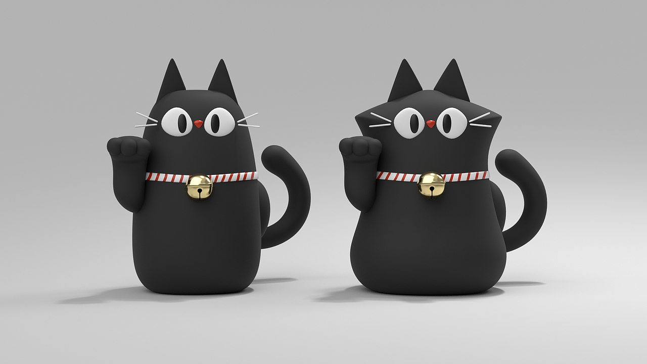 From the basic cute design, or extended to a simple design style, or directly break the general impression of the cat sitting, retaining the iconic wave and standing posture of the mascot also has a unique design flavor.