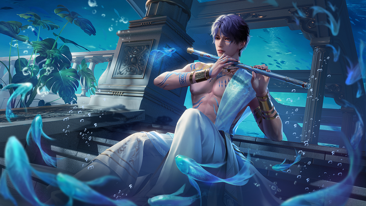 恋与深空丨祁煜丨潮汐之神（图ZMzc0NDM0OTQw） - 创作习作 - 站酷设计师丶小满原创素材 - 站酷ZCOOL