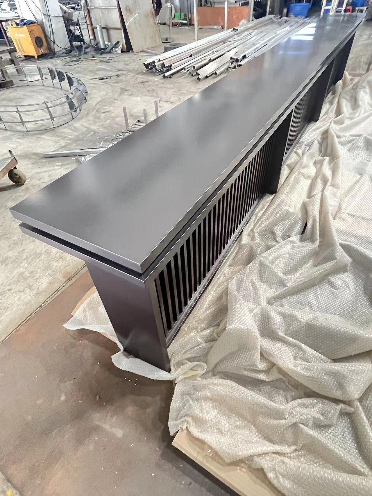 现代简约轻奢不锈钢吧台 户外复古工业风金属吧台