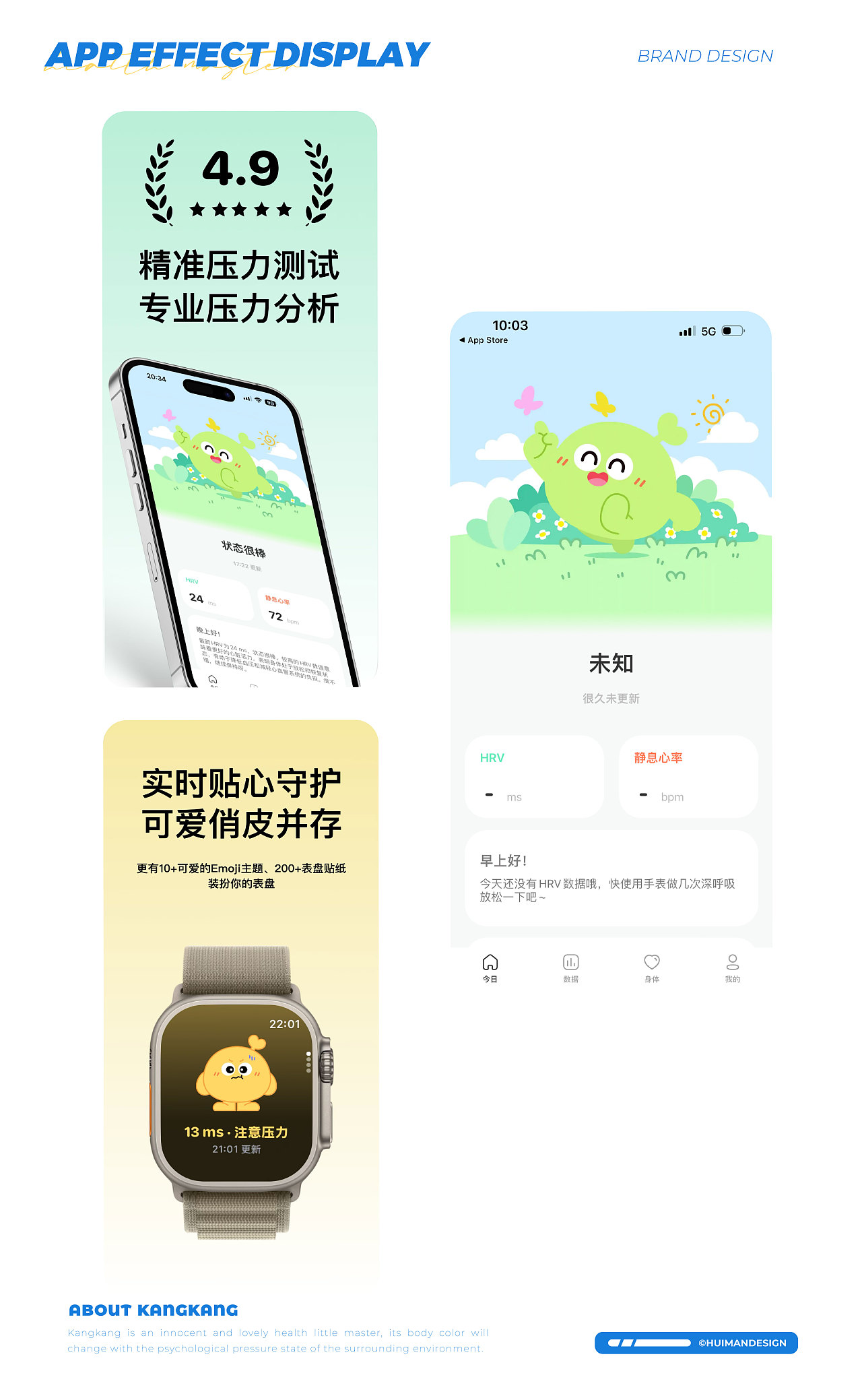 健康达人IP形象设计 | 压力自测APP