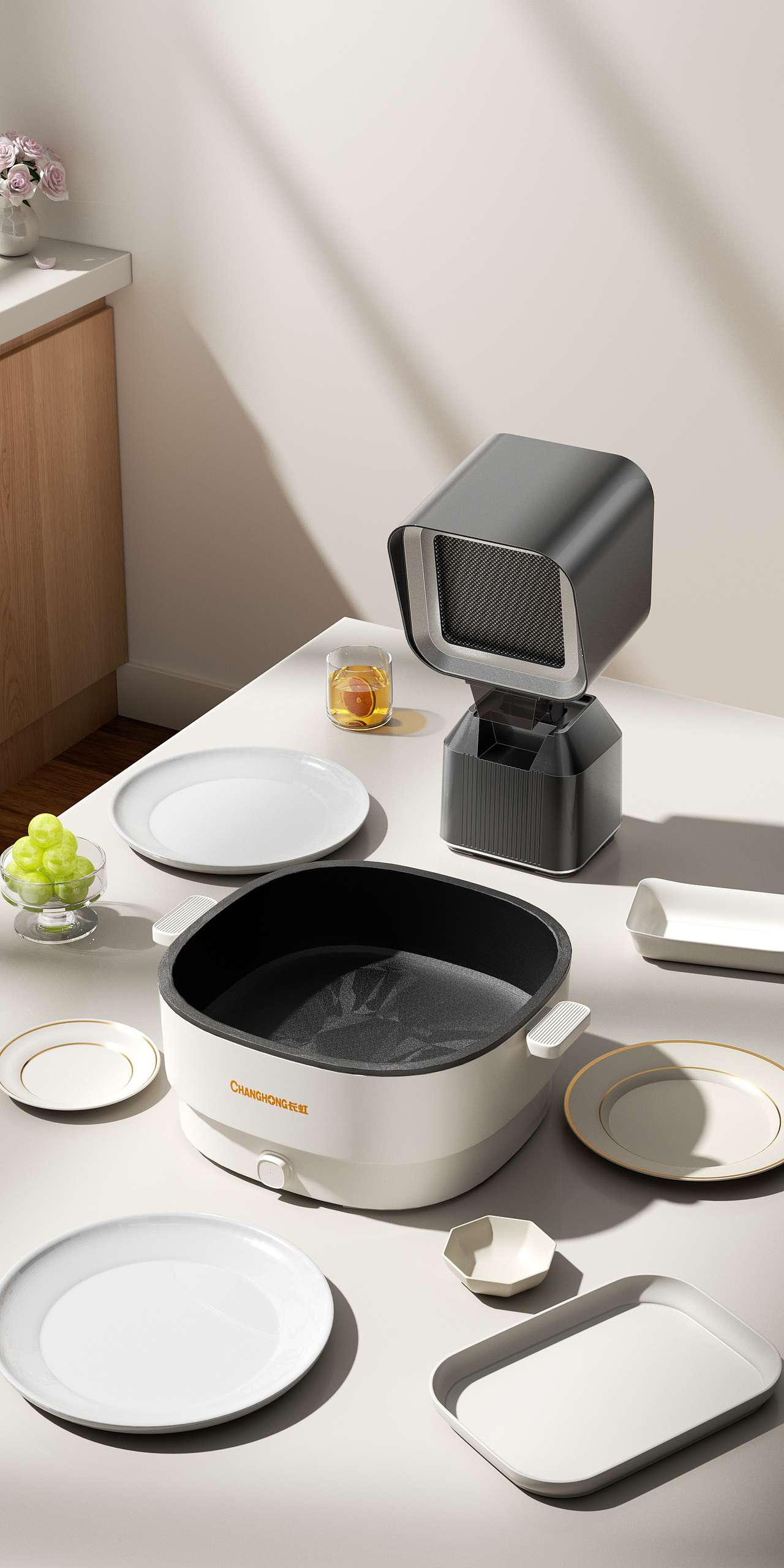 创维Q861桌面吸油烟机家用台式烧烤火锅抽烟机