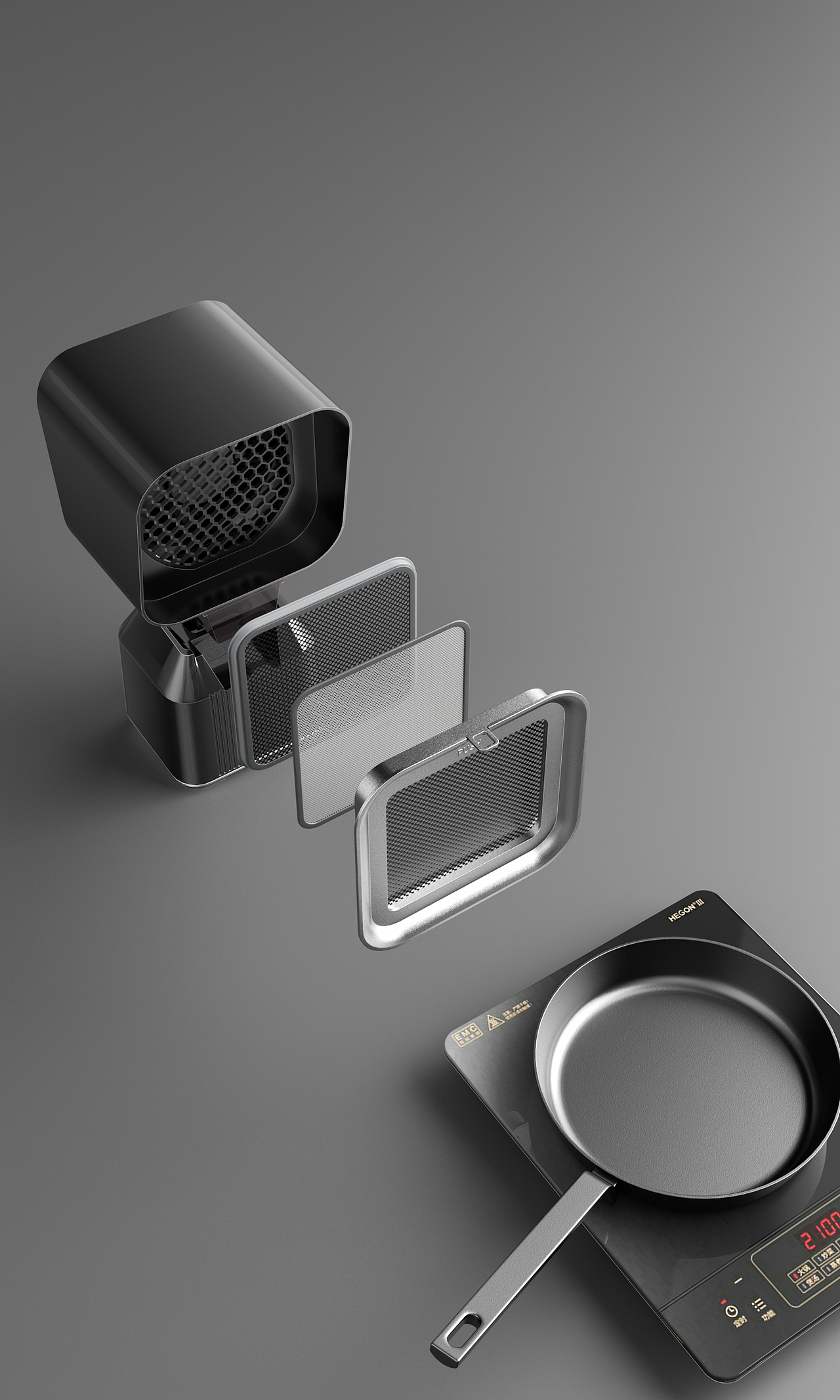 创维Q861桌面吸油烟机家用台式烧烤火锅抽烟机