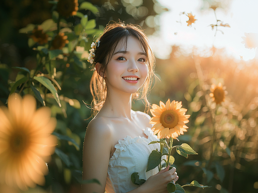 Ai人像摄影·夏日逆光花丛系列