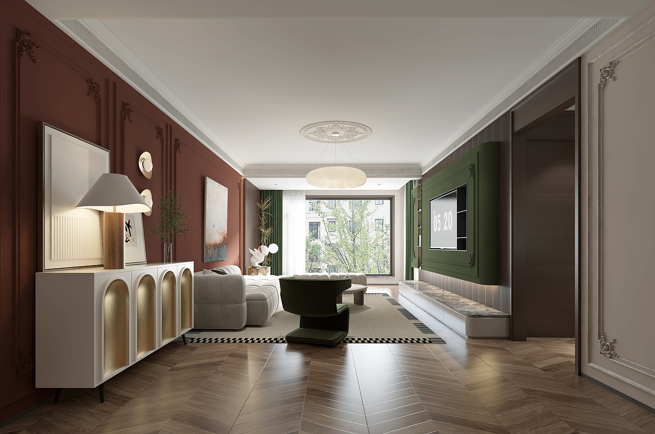 现代法式设计,将法式优雅与现代简约融合。色调柔和,线条简洁,家具精致。保留对称布局,细节彰显浪漫,舒适又迷人。