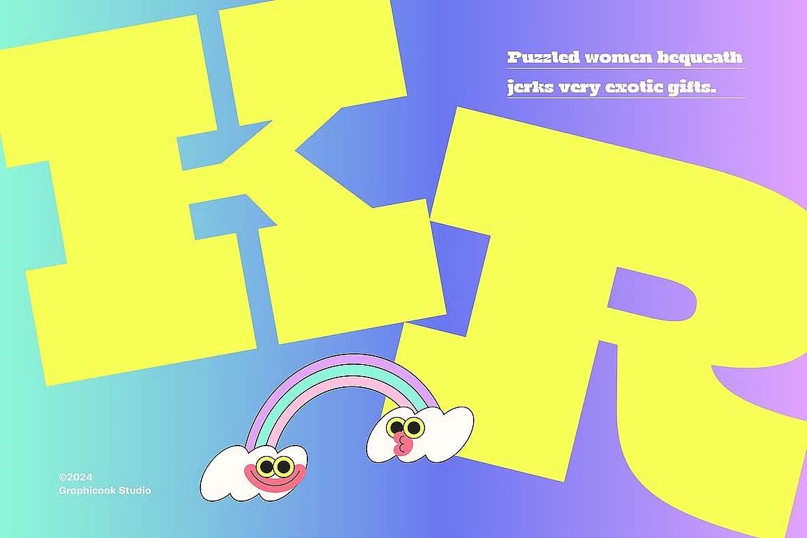 复古潮流时尚文创潮牌海报封面标题粗体衬线英文字体