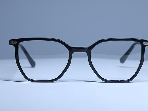深圳胶架眼镜工厂_方形亮黑胶架眼镜-新创森