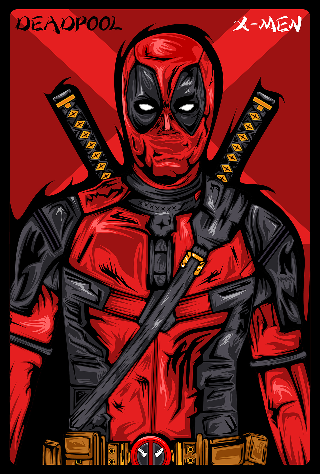 矢量插画练习~死侍与金刚狼!!!