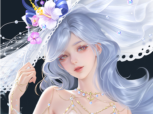 倩女幽魂手游 时装立绘 碧海晴澜