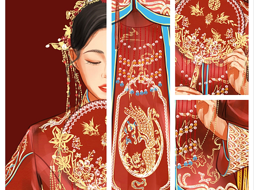 手绘婚纱照