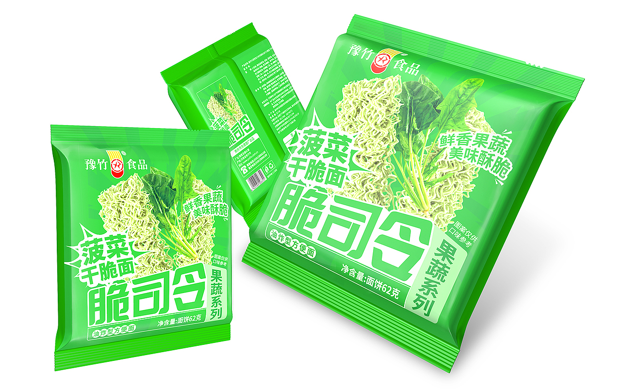 干脆面包装设计丨脆司令干脆面丨方便面包装,荞麦面