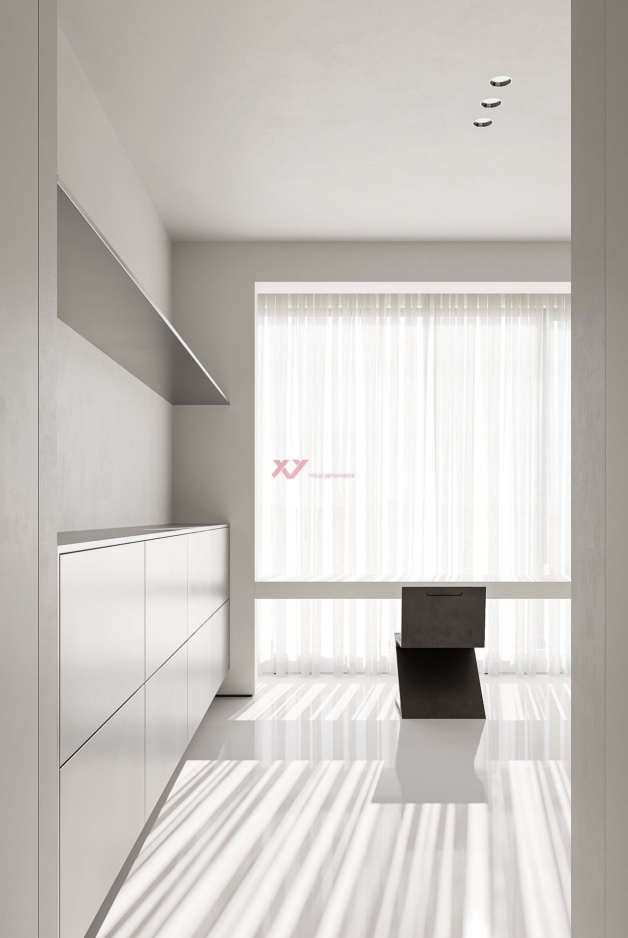 家装/现代黑百灰设计效果图表现