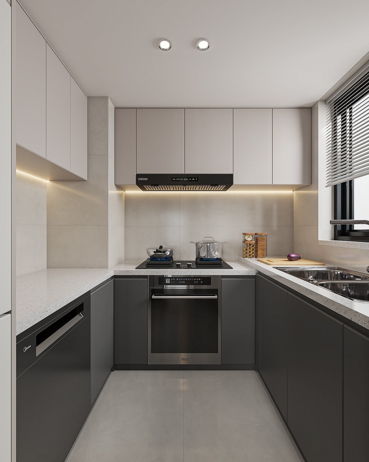 现代风格客餐厅厨房