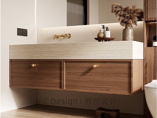 原木中古风——浴室柜（个人主页-ZNjkyMjc3NDQ=） - 生活用品 - 站酷设计师汇诚空间设计小秦原创素材 - 站酷ZCOOL