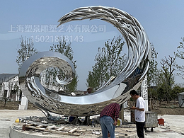 大型不锈钢水景浪花雕塑