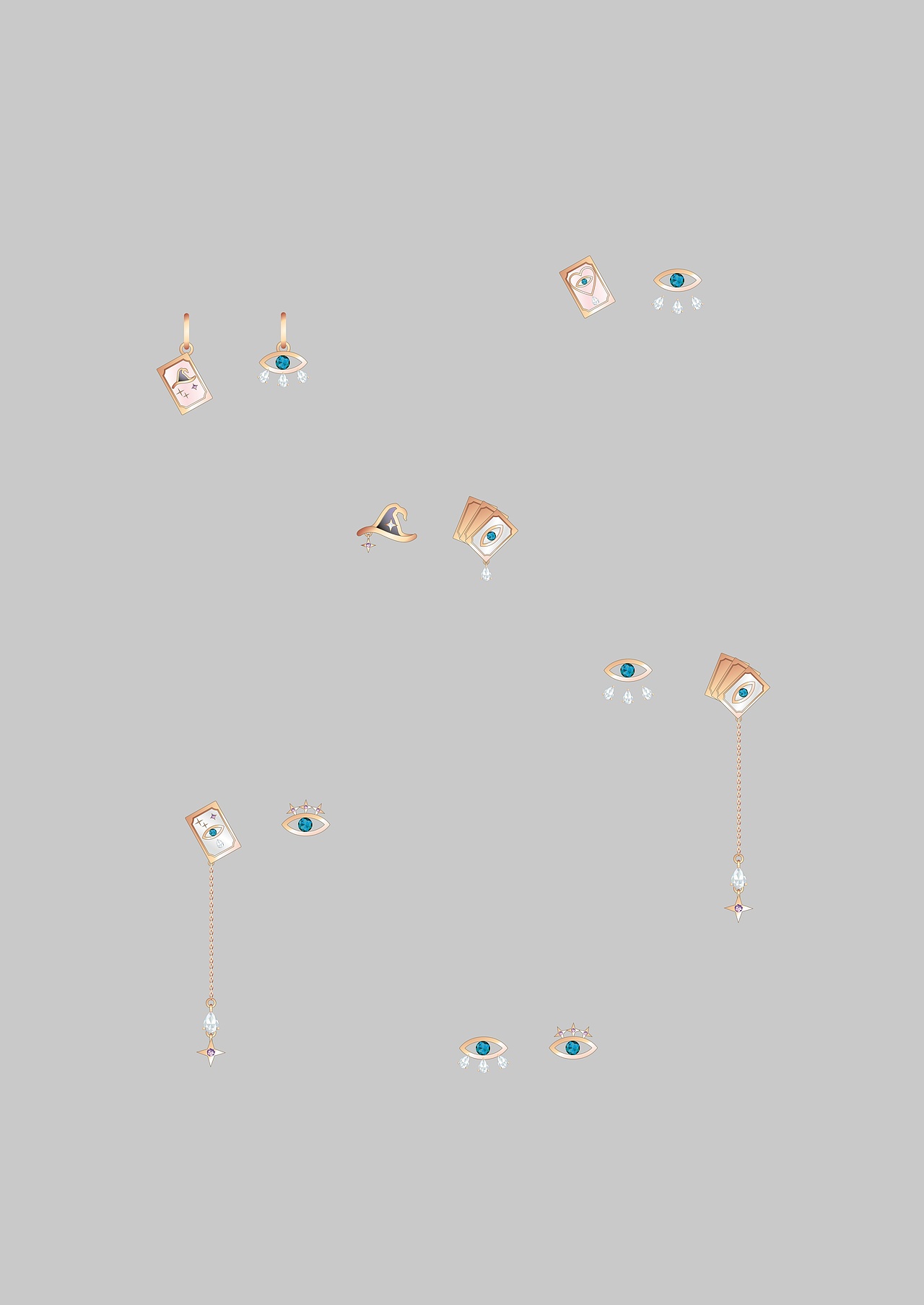 复古法式INS风塔罗牌珠宝首饰设计