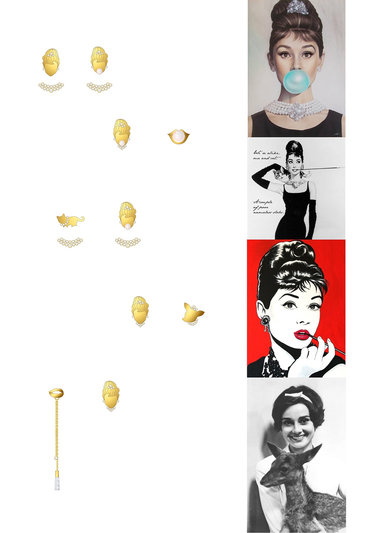 赫本.梦露.维纳斯vintage中古法式复古珠宝首饰设计