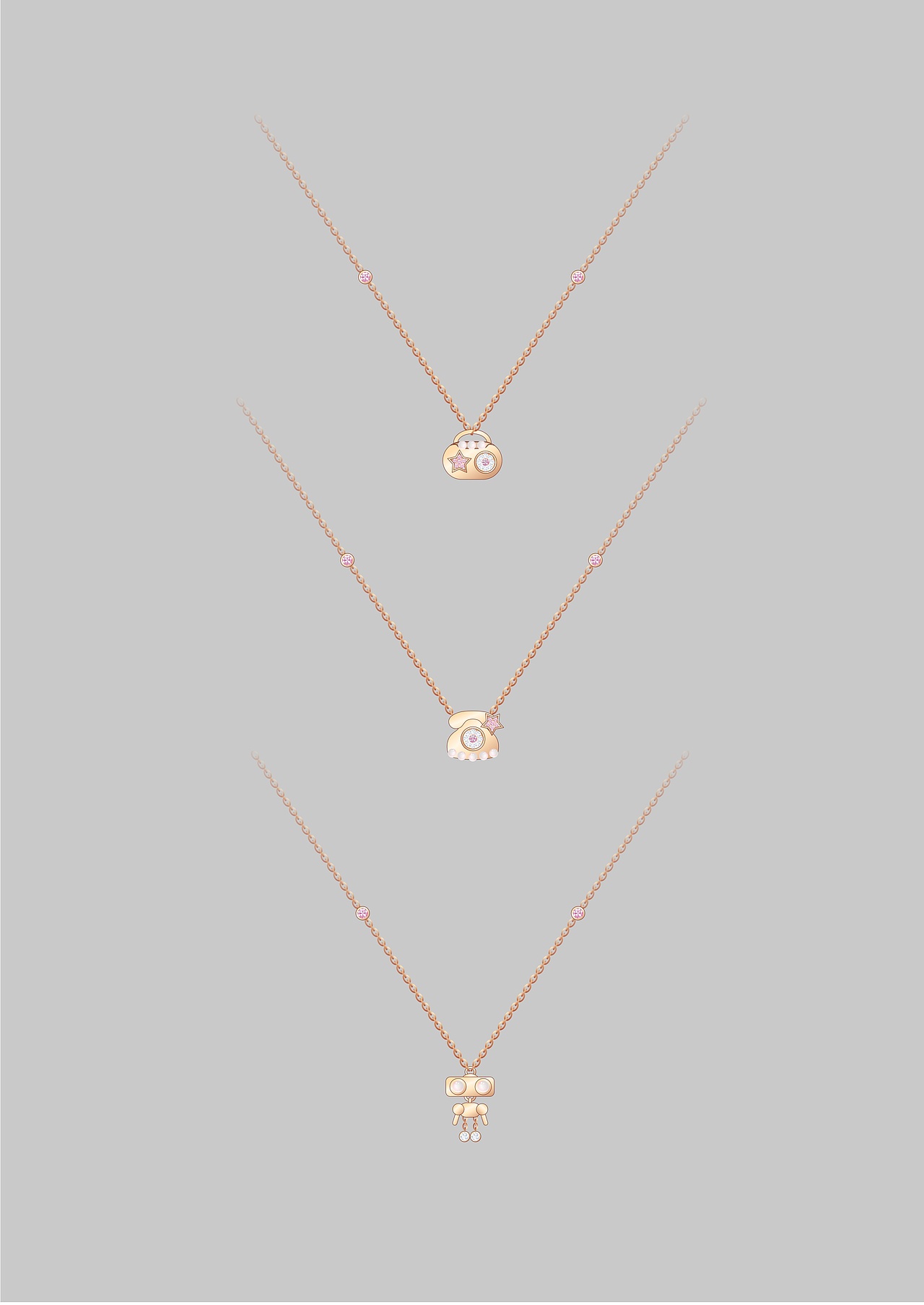 机器人童年怀旧vintage法式中古珠宝首饰设计