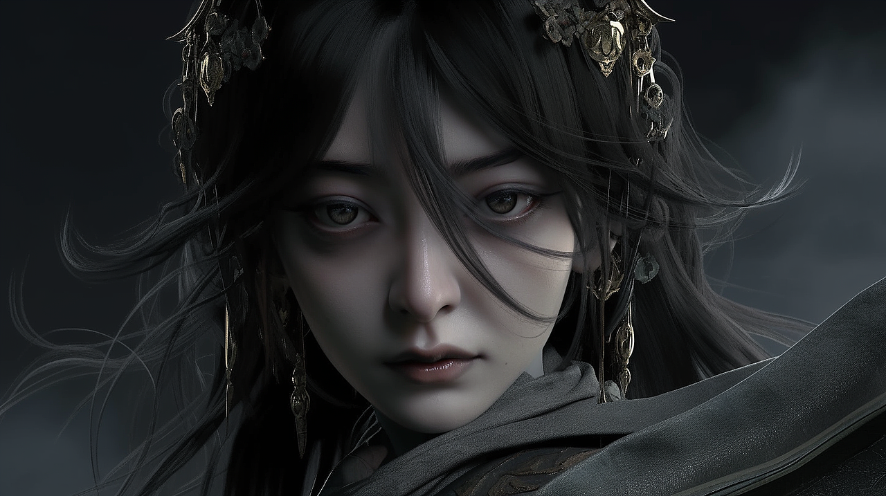 AI绘画 暗黑武侠 玄幻 游戏角色 东方暗黑角色 壁纸