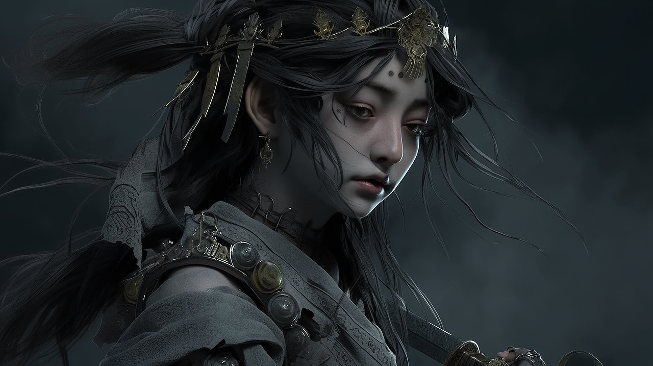 AI绘画 暗黑武侠 玄幻 游戏角色 东方暗黑角色 壁纸
